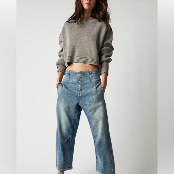 We The Free Denim - We The Free Light Blue Boyfriend Jeans